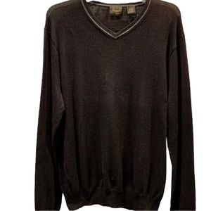 Jos. A Bank Black V-neck‎ Cotton/Cashmere Sweater M